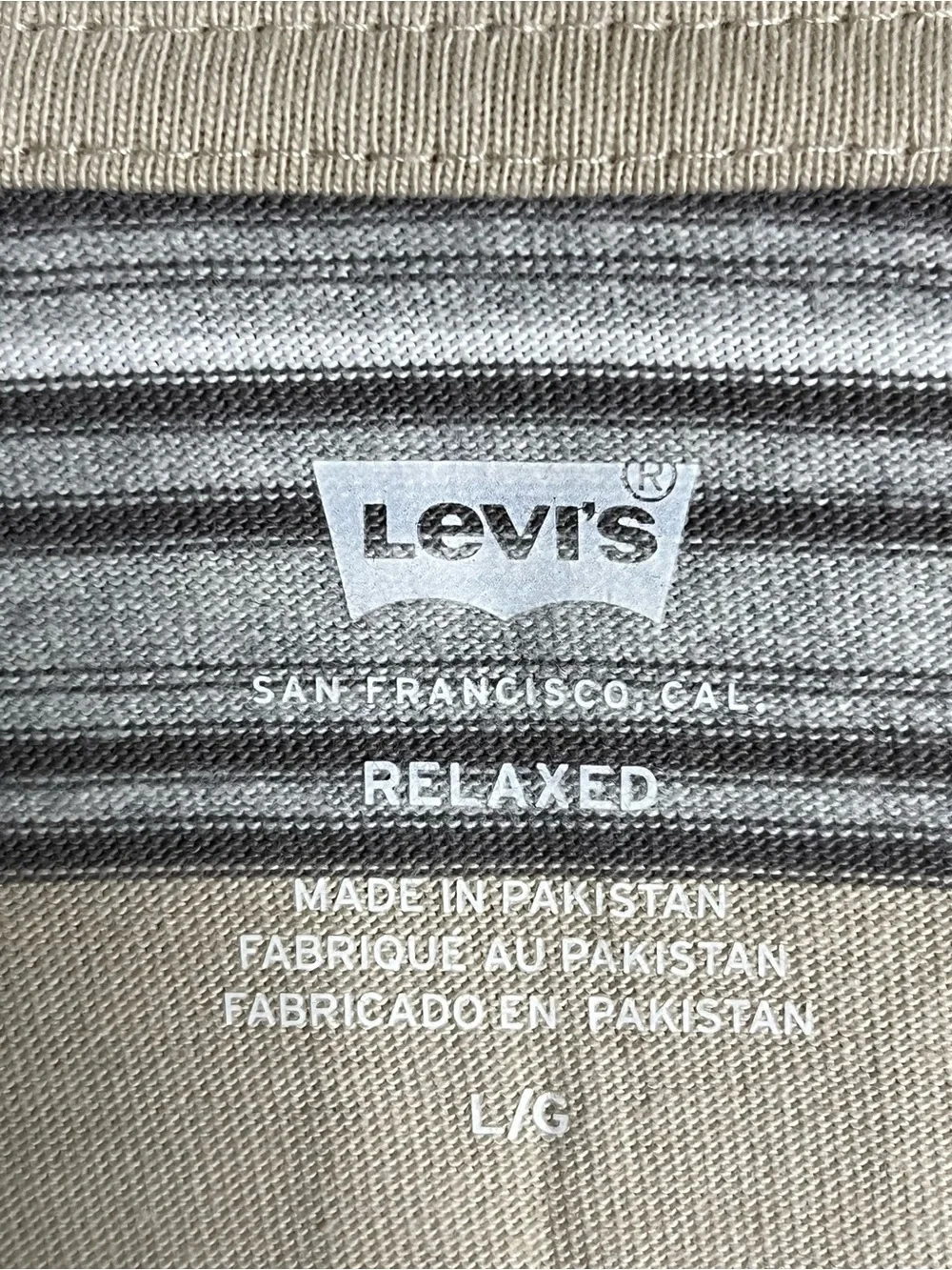 Levi's Beige & Light Blue Striped Long Sleeve Shirt